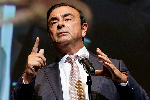 Carlos Ghosn during a press conference